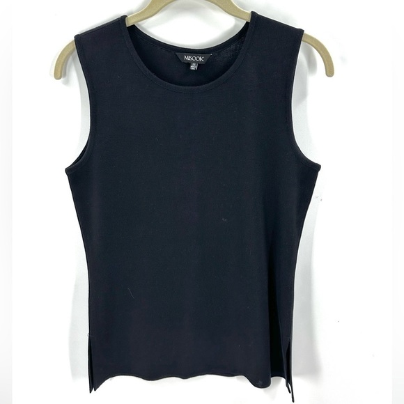 Misook Womens Size XS Sleeveless Top Shell Knit Stretch Tank Split Hem Black - Picture 7 of 7
